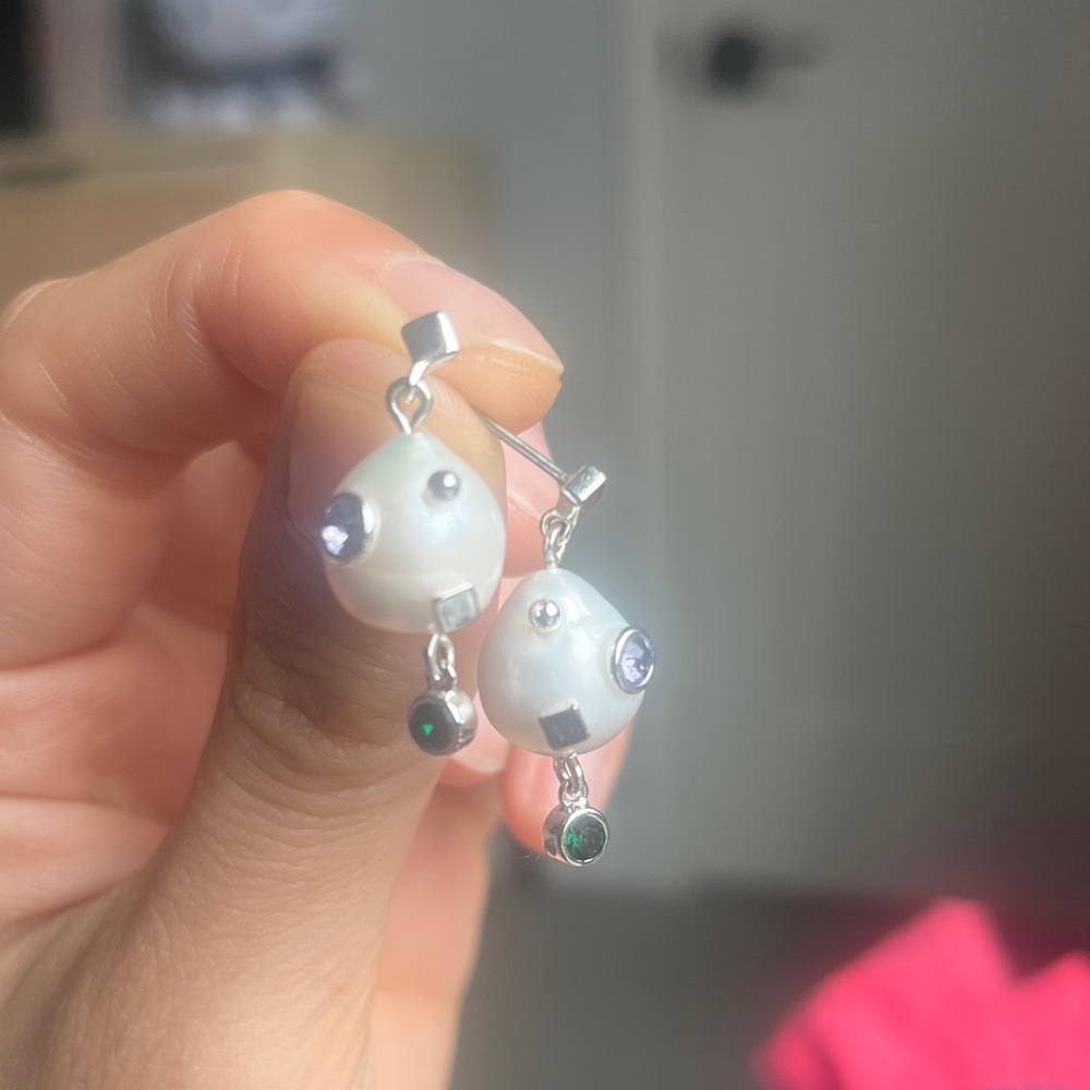 Madewell Aimee Song Studded Freshwater Pearl and Jewel Earrings